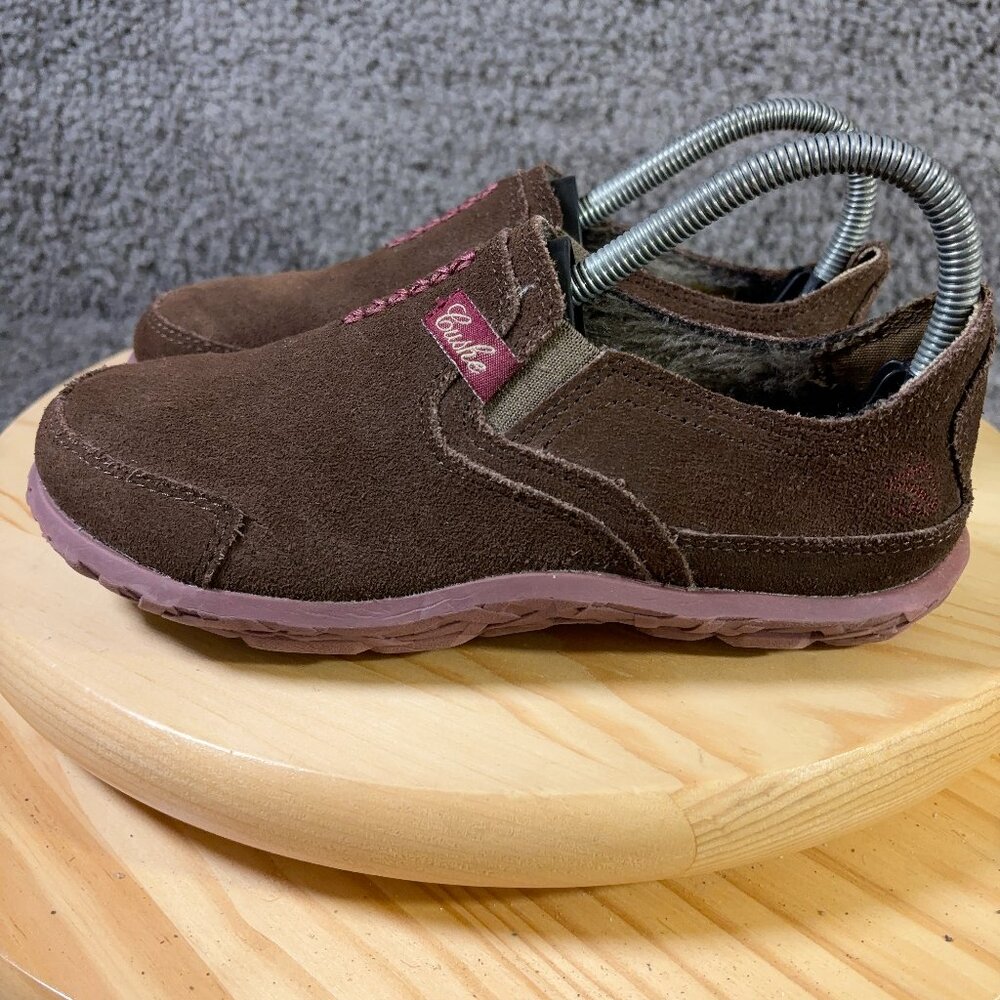 Cushe Thermo Slipper Loafer Womens Size 6 Brown Suede Faux Fur Lined Shoes